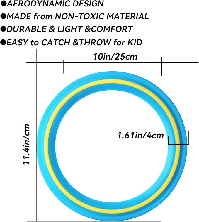 11-inch Flying Ring, 3-Piece Set. A Sports Game for Beach, Backyard, Park, and pet Interaction.