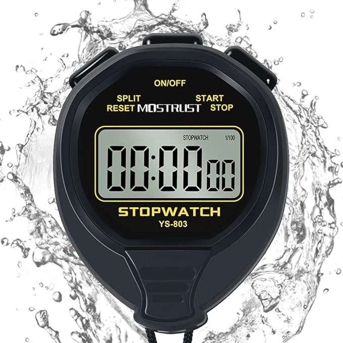 Digital Simple Stopwatch, 1/30 Lap Basic Stopwatch, No Bells, No Clock, No Alarm, Silent, Child