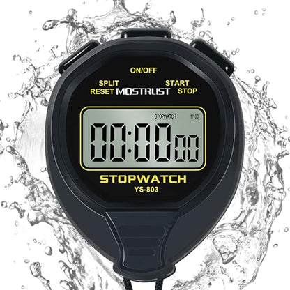 Digital Simple Stopwatch, 1/30 Lap Basic Stopwatch, No Bells, No Clock, No Alarm, Silent, Child