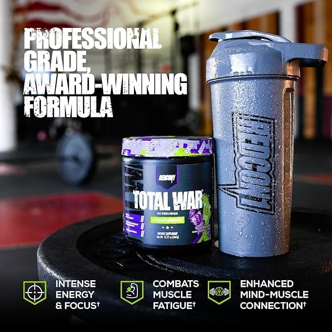 REDCON1 Total War Pre Workout, Cali Splash - Fast Acting Caffeinated Preworkout for Men + Women
