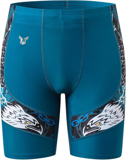 HUGE SPORTS Men's Rash Guard Swim Shorts Compression Swimming Jammer Cool Dry Active Swimsuit