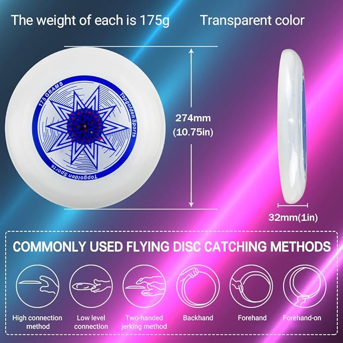 Eastgoing Outdoor Flying Disc 175 Gram, 10.75 Inch Sport Disc ，Loads of Colors Available, Suitable