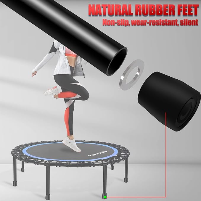 Newan 40"-48" Silent Mini Trampoline Fitness Trampoline Bungee Rebounder Jumping Cardio Trainer