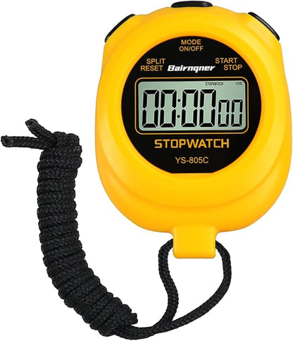 Stopwatch Timer with Countdown, ON/Off Simple Operation No Clock No Date, Digital Stop Watch for