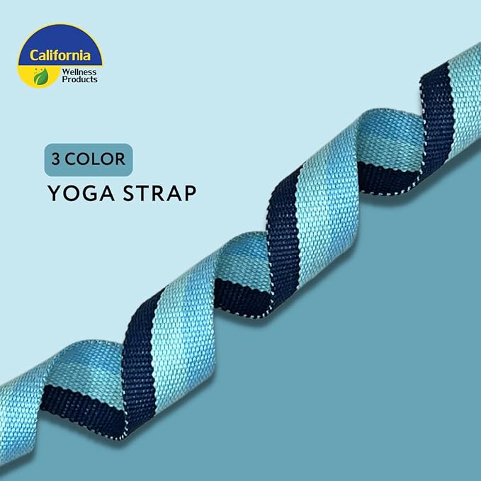 California Yoga Strap | Yoga Belt with Safe Adjustable D-Ring Buckle for Pilates | Stretching Strap