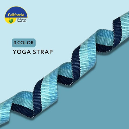California Yoga Strap | Yoga Belt with Safe Adjustable D-Ring Buckle for Pilates | Stretching Strap