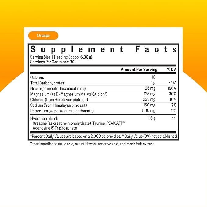 Seeking Health Optimal Electrolyte Powder, Orange Flavor, Healthy Energy and Endurance Support