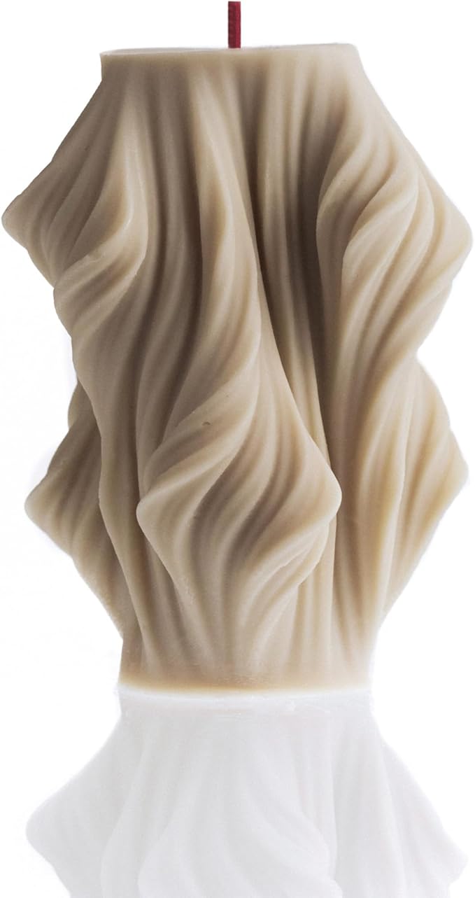 LAWA Cascading Wave Candle - Large Beautiful Handmade Pillar Scented Soy Wax Elegant Bubble