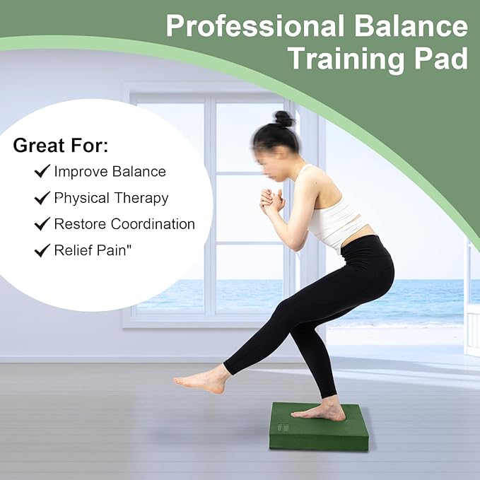 StrongTek Extra Wide Foam Balance Pad for Physical Therapy, 19" X 15.8" X 2.4", High-Density TPE