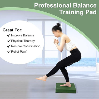 StrongTek Extra Wide Foam Balance Pad for Physical Therapy, 19" X 15.8" X 2.4", High-Density TPE