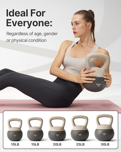 YOTTOY Soft Kettlebell, Set for Strength Training Kettlebells & Home Workouts, Soft-Sided Cushioned
