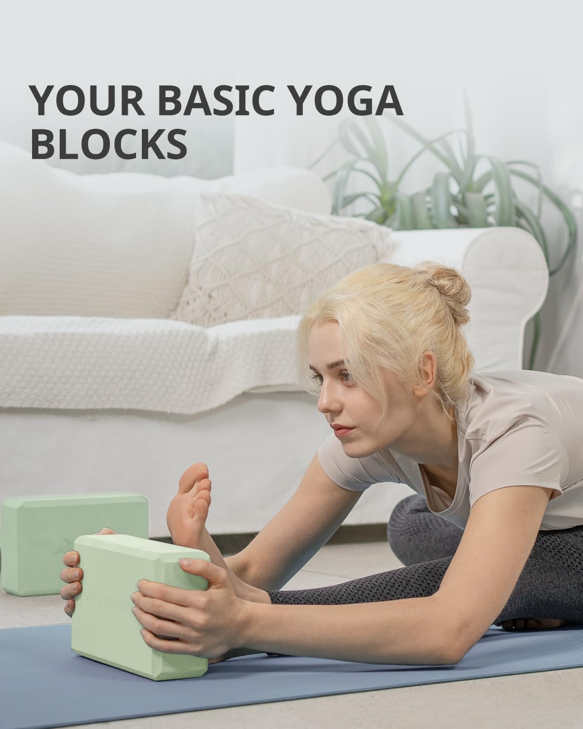 Trideer Yoga Block, Soft Non-Slip Surface Premium Foam Blocks, Supportive, Lightweight, Odorless