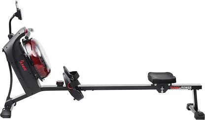 Sunny Health & Fitness Elite Water Rowing Machine with High Dynamic Resistance Vertical Tank