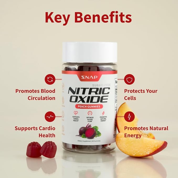 Snap Supplements Beet Root Gummies, Nitric Oxide Supplement with Organic Beets, Vitamins