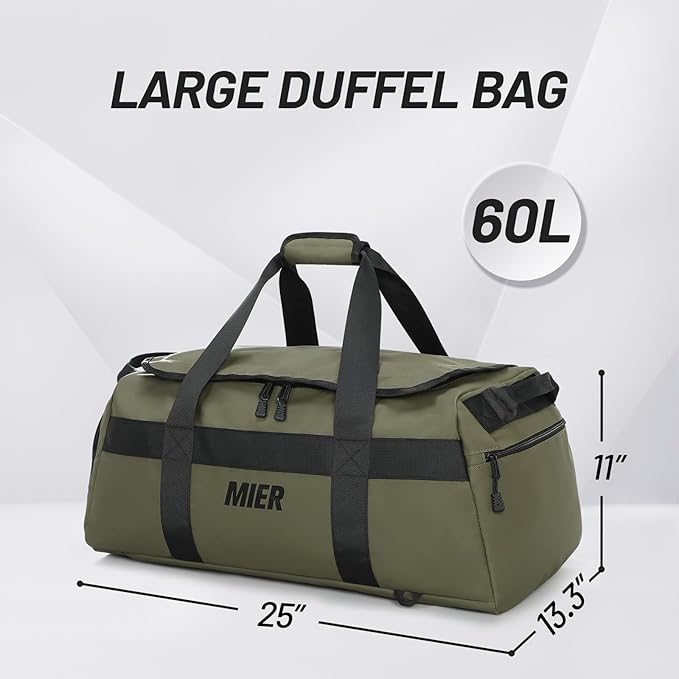 MIER Gym Bag for Men Large Duffel Backpack with Shoe Compartment, 60L Convertible Duffle Bags