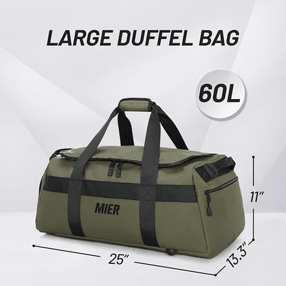 MIER Gym Bag for Men Large Duffel Backpack with Shoe Compartment, 60L Convertible Duffle Bags
