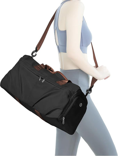 Gym Bag for Women Men with Shoe Compartment, Sport Duffel Bag, Waterproof Travel Weekender
