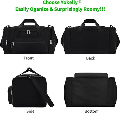 Sports Duffel Bag 22 Inch Travel Gym Duffle - Black