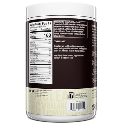 TrueFit Gut Healthy Protein Powder, Grass-Fed Whey Meal Replacement Shake with Prebiotics