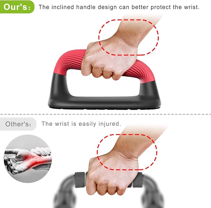 Kipika Push Up Bars, Pushup Stands, Anti-Slip Soft Plastic Push Up Handles, Bottom Anti-Slip Pad