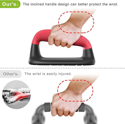 Kipika Push Up Bars, Pushup Stands, Anti-Slip Soft Plastic Push Up Handles, Bottom Anti-Slip Pad