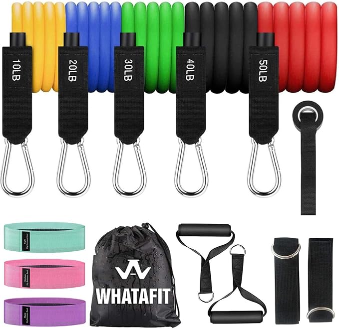 WHATAFIT Resistance Bands, Exercise Bands，Resistance Bands for Working Out, Work Out Bands with
