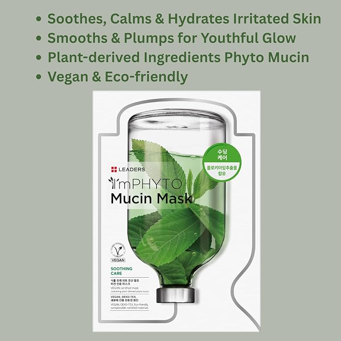 I'MPHYTO Leaders Facial Mask 10 Sheet Mucin Vegan Mask | Soothing Care & Hydrating Skin Care |