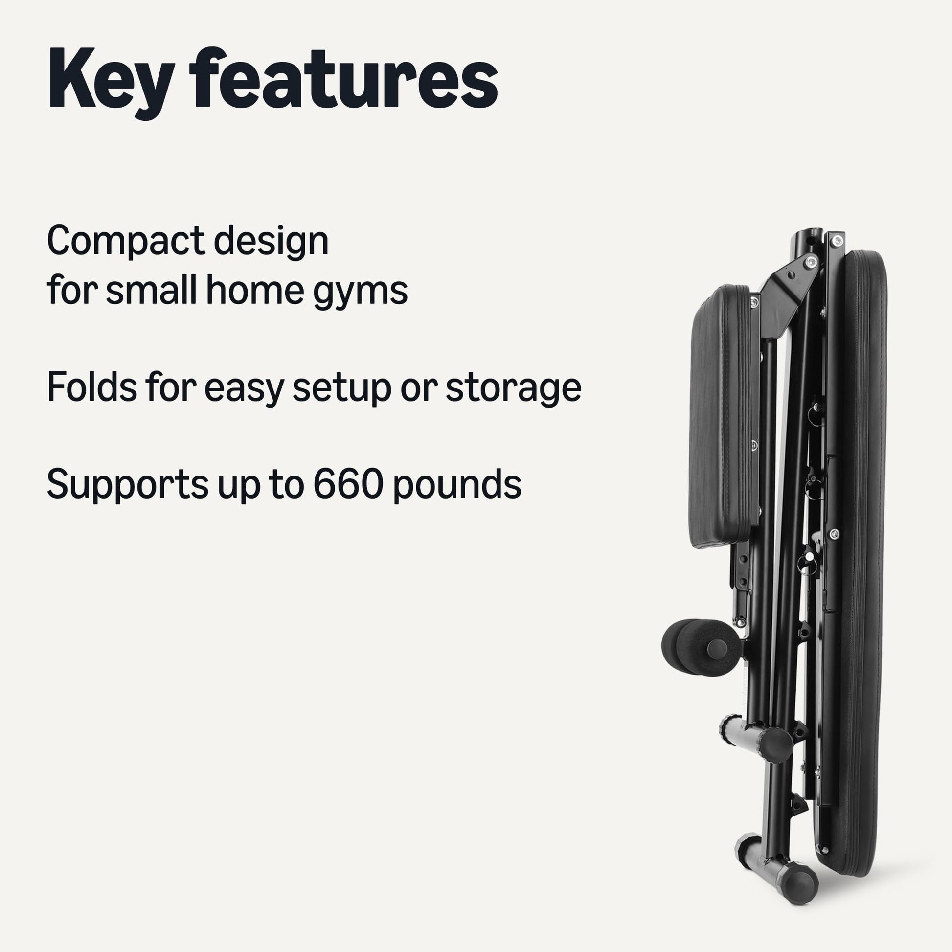 Amazon Basics Adjustable Workout Weight Bench Press, Foldable for Home Gym, Supports up to 660