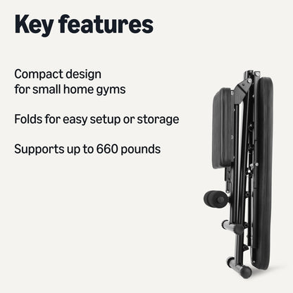 Amazon Basics Adjustable Workout Weight Bench Press, Foldable for Home Gym, Supports up to 660