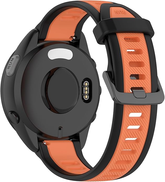 Compatible with Garmin Forerunner 165 Watch Band, 20mm Width Silicone Replacement Bands for Garmin