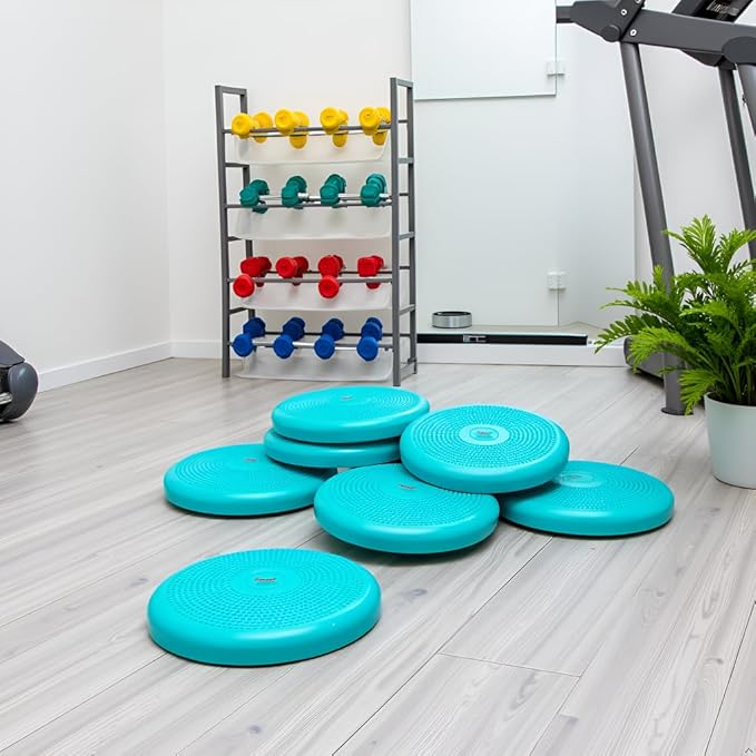 AppleRound Inflated Wobble Cushion with Hand Pump, Air Stability Board (Extra Thick), Core Balance