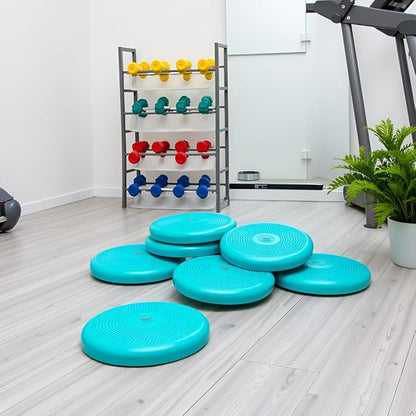 AppleRound Inflated Wobble Cushion with Hand Pump, Air Stability Board (Extra Thick), Core Balance