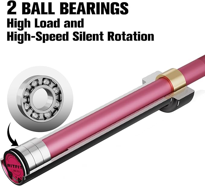 RITFIT Olympic Barbell 4ft/4.8ft/6ft - 2 Inch Weight Bar for Strength Training, Weightlifting