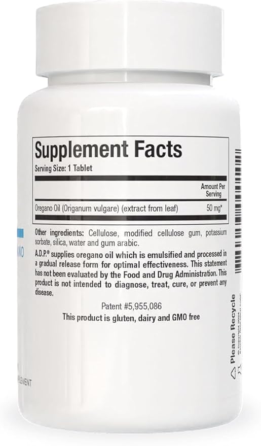 Biotics Research A.D.P. Emulsified Oil of Oregano Tablets for GI Health -Sustained Release for High