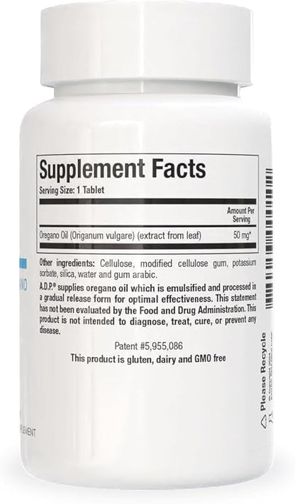 Biotics Research A.D.P. Emulsified Oil of Oregano Tablets for GI Health -Sustained Release for High