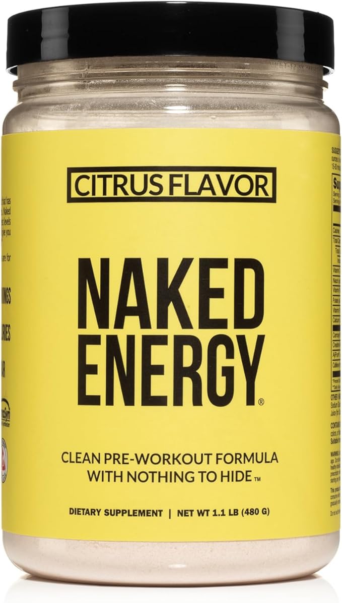 NAKED Citrus Energy - Citrus Flavored Clean Pre Workout Supplement for Men and Women, Vegan