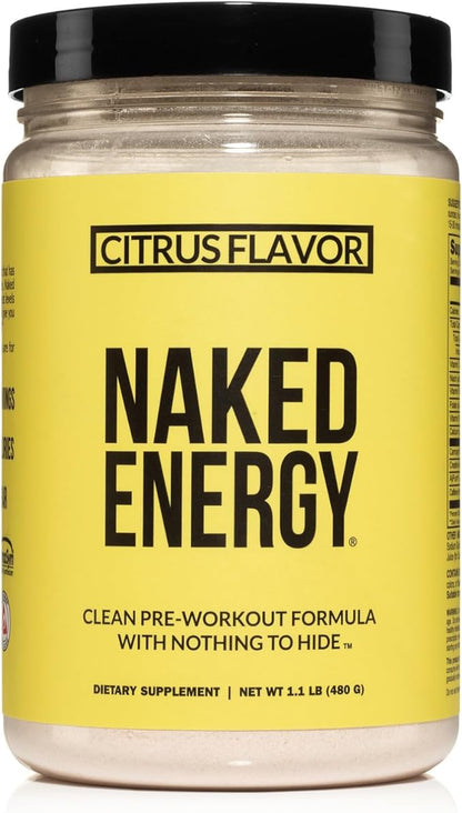 NAKED Citrus Energy - Citrus Flavored Clean Pre Workout Supplement for Men and Women, Vegan