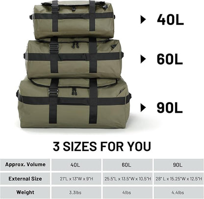 MIER Water Resistant Backpack Duffle Heavy Duty Convertible Duffle Bag with Backpack Straps for