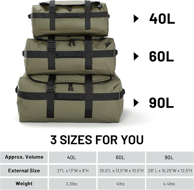 MIER Water Resistant Backpack Duffle Heavy Duty Convertible Duffle Bag with Backpack Straps for