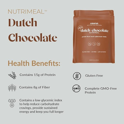 USANA Meal Replacement Shake - Dutch Chocolate - 540 Grams - 9 Servings