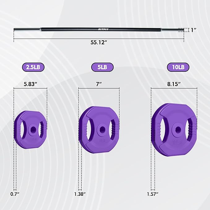 RitFit Adjustable Barbell Weight Set for Weightlifting and Strength Training in Home&Gym