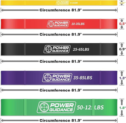 POWER GUIDANCE Pull Up Assist Bands - Stretch Resistance Band - Mobility Band - Powerlifting Bands