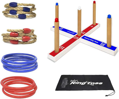 Ring Toss Game for Kids, Fun Ring Tossing Outdoor Game Set Carnival Games Set Indoor & Outdoor Game
