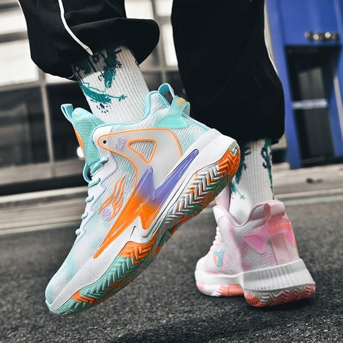 Basketball Shoes for Womens and Mens, Breathable Non Slip Outdoor Casual Unisex-Adult Fashion
