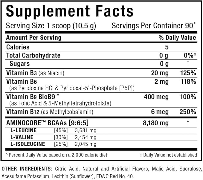 ALLMAX Nutrition AMINOCORE BCAA Powder, 8.18 Grams of Amino Acids, Intra and Post Workout Recovery