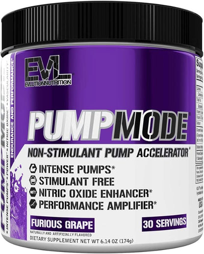 EVL PumpMode Nitric Oxide Supplement - Nitric Oxide Booster Pump Pre Workout Powder with Glycerol