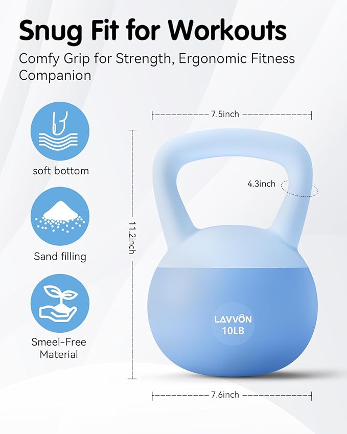 Soft Kettlebell - Cushioned Impact-Resistant Base and Anti-Slip, Kettle bell Anti-Slip Grip Weight