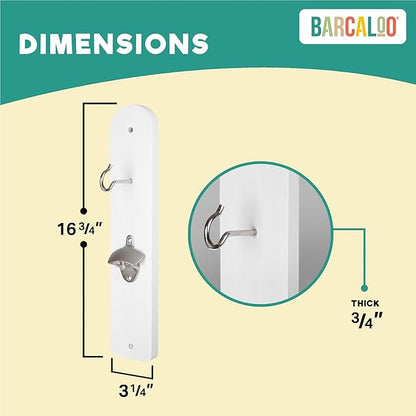 Barcaloo Hook and Ring Game with Bottle Opener and Magnetic Bottle Cap Catch - Adult Ring Toss Game
