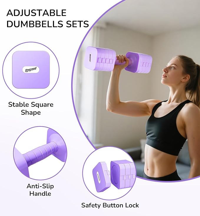 Adjustable Dumbbell Set for Women Men 16LB 20LB Hand Weights Dumbbells Sets Woman Exercise Fitness