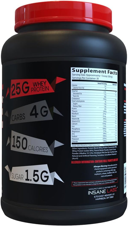 Insane Labz Insane Whey,100% Muscle Building Whey Protein, BCAA Amino Profile, Mass Gainer, Meal